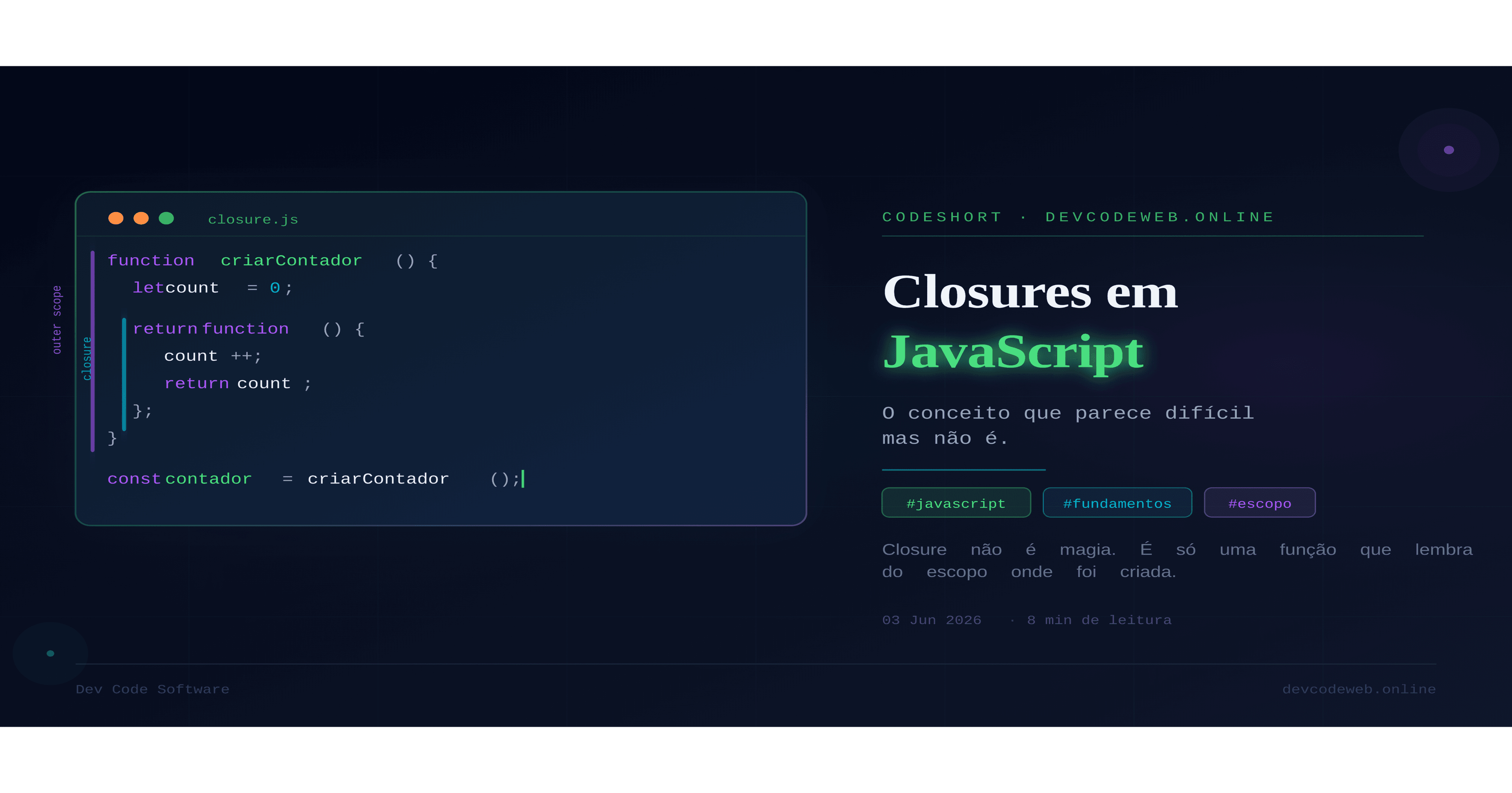Closures em JavaScript: o conceito que parece difícil mas não é