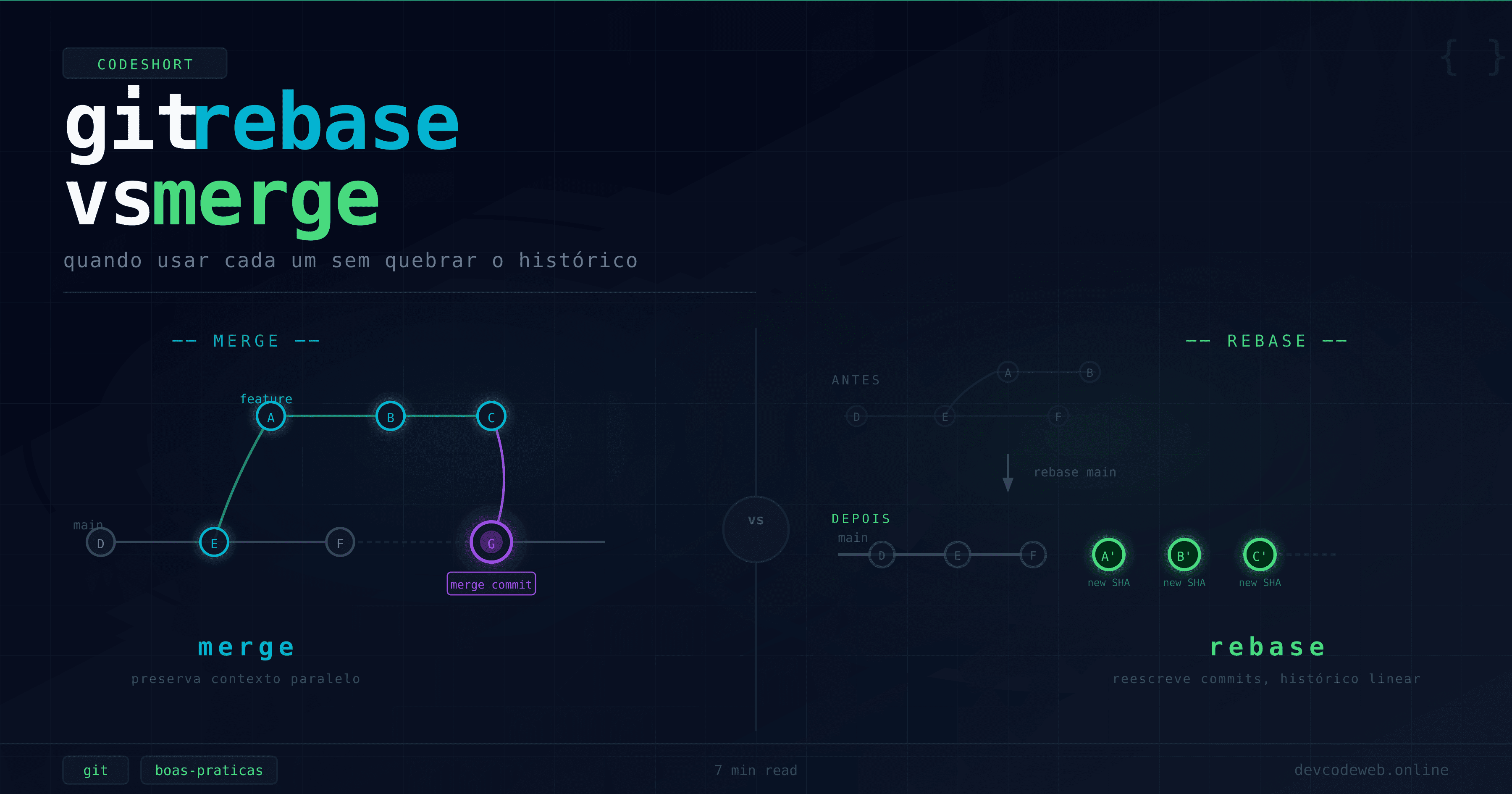 Git Rebase vs Merge: Quando Usar Cada Um (e o Erro que Quebra o Histórico de Todo Projeto)