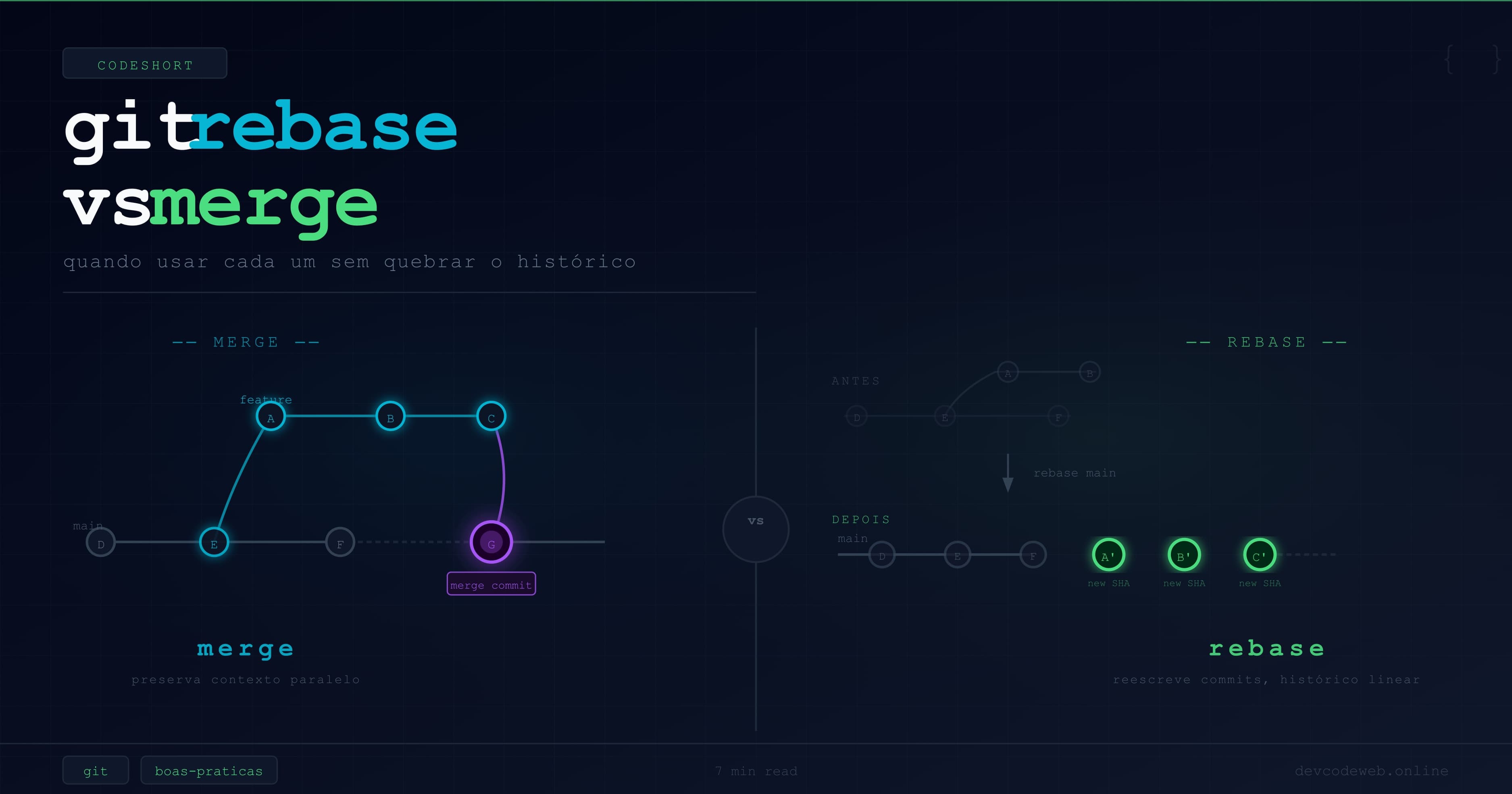 Git Rebase vs Merge: Quando Usar Cada Um (e o Erro que Quebra o Histórico de Todo Projeto)