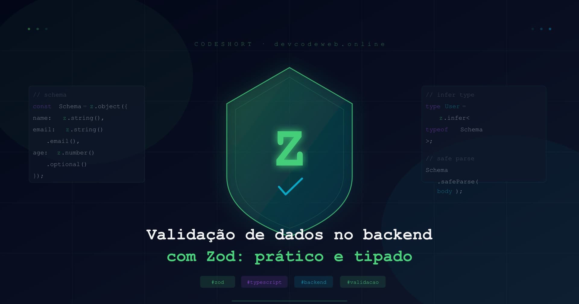 Validação de dados no backend com Zod: prático e tipado
