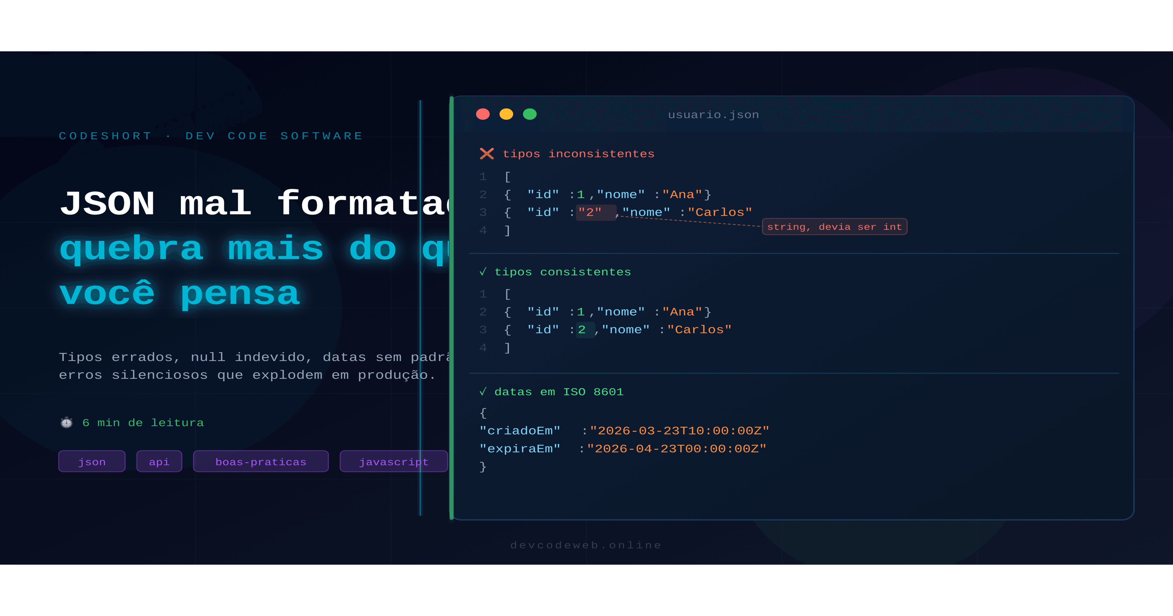 Boas Práticas de JSON em APIs REST: Os 7 Erros Que Quebram Integrações