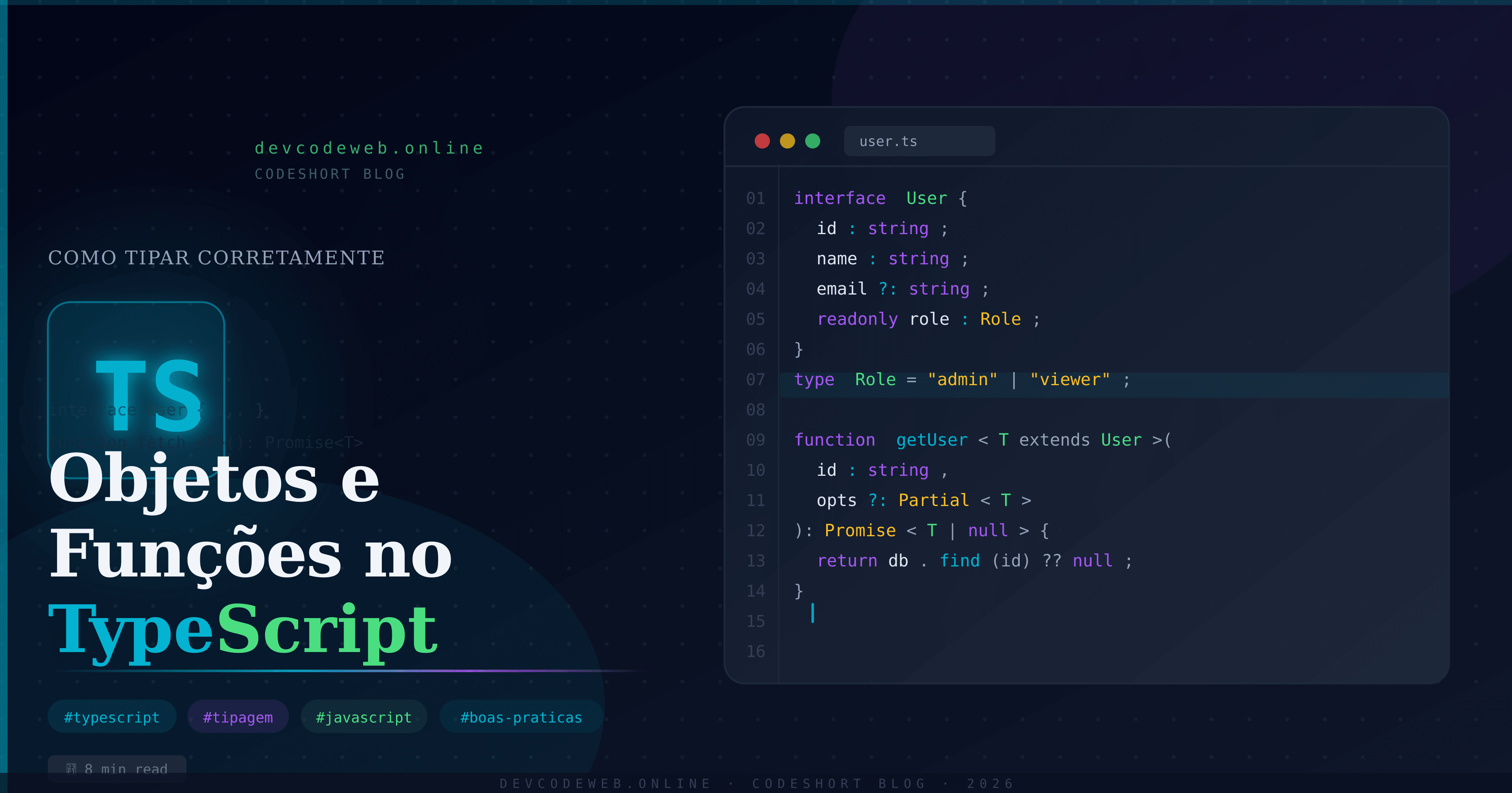 Tipagem TypeScript na Prática: Objetos, Funções e Generics Sem `any`