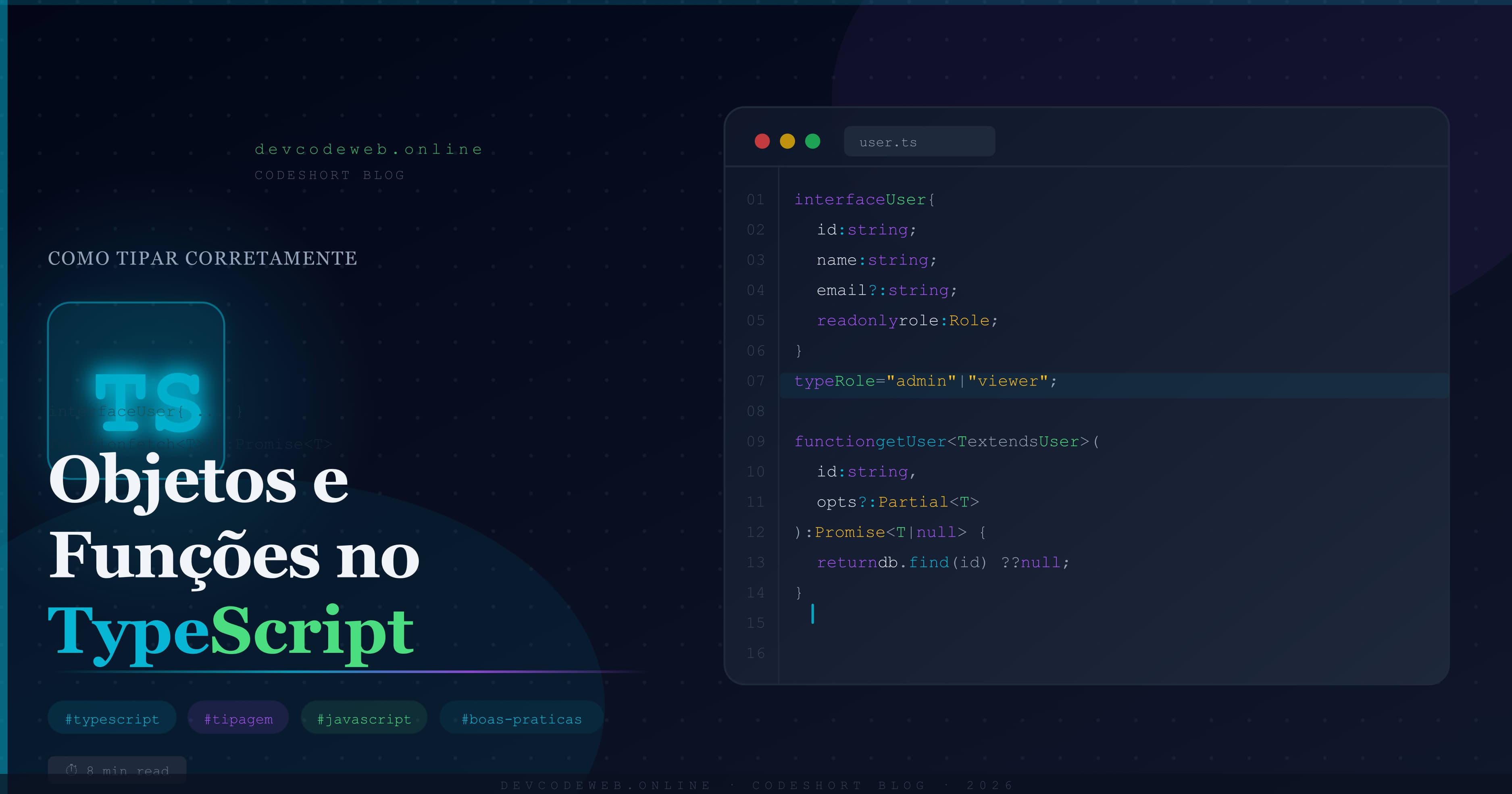 Tipagem TypeScript na Prática: Objetos, Funções e Generics Sem `any`