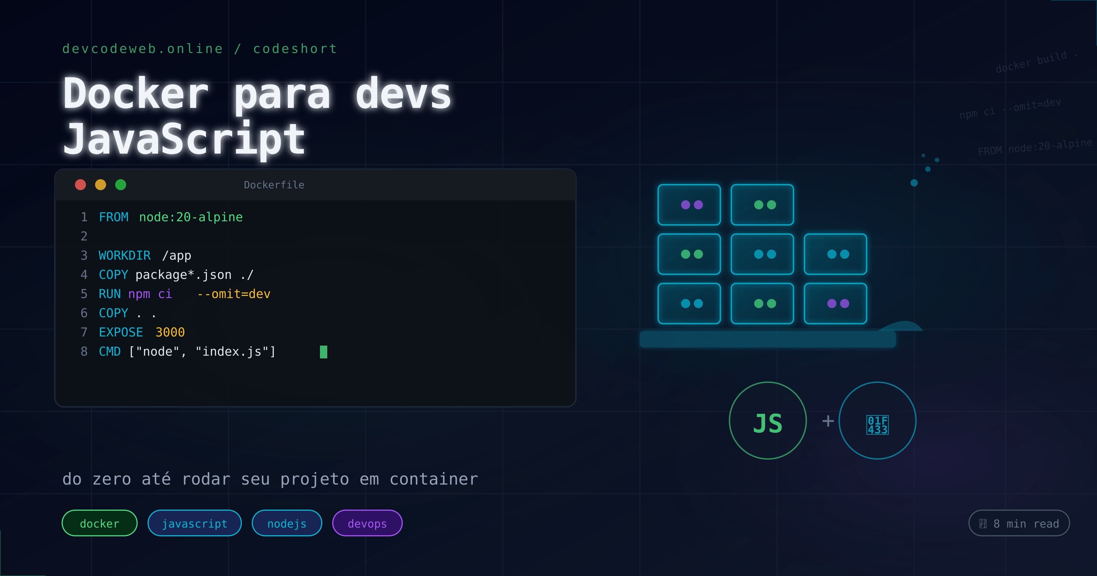 Docker com Node.js do zero: Dockerfile, Compose e os erros que vão te poupar horas